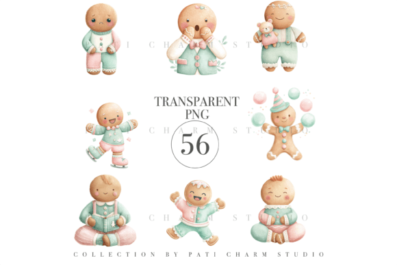 56 Gingerbread Clipart Set: Sweeten Your Designs