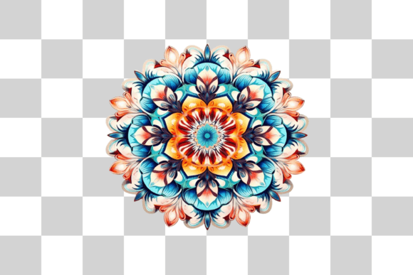 Abstract Floral Mandala PNG Background