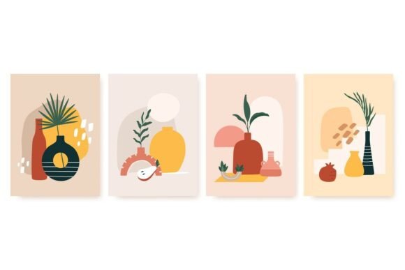 Abstract Posters with Vases: Integrating Trendy Minimalist Art into Modern Design Workflows