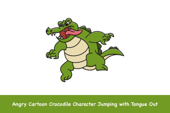 Angry Cartoon Crocodile Character: Elevating Brand Identity with Expressive Vector Art