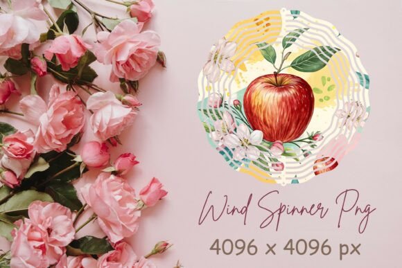 Apple Wind Spinner PNG: Elevating Digital Craft Design for Modern Decor