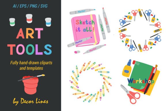 Art Tools Cliparts: A Comprehensive Guide to Enhancing Digital and Print Design
