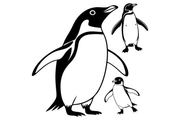Black and White Ad Lie Penguin Illustrat: A Practical Asset for Design and Education