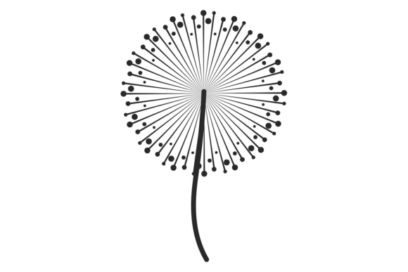 Botanical Black Silhouette: Dandelion Icon Guide