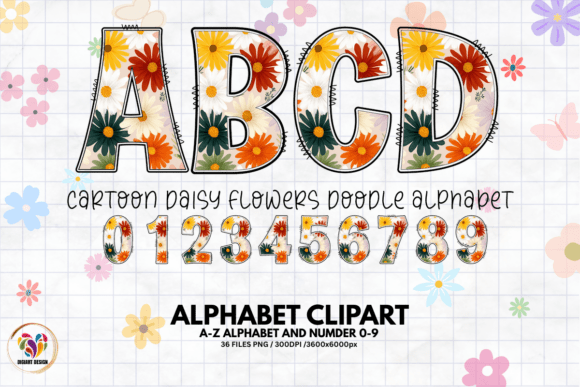 Cartoon Daisy Doodle Alphabet: Elevating Design with Whimsical Charm