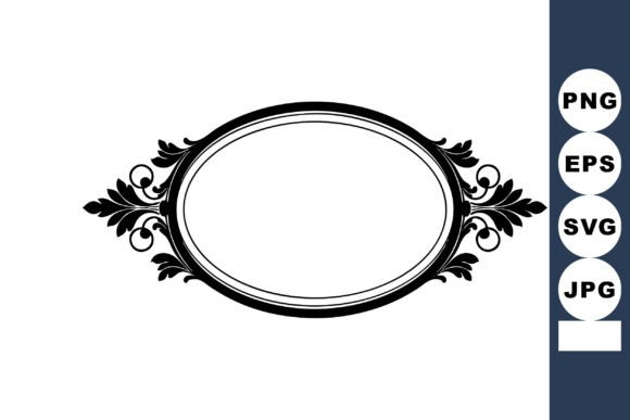 Elevating Digital Design with the Ornate Vintage Oval Frame with Floral De