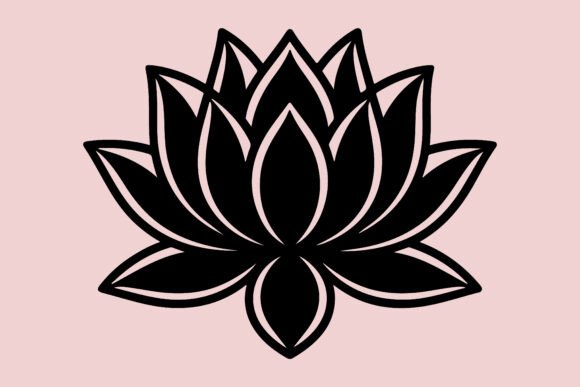 Elevating Wellness Design with the Black Lotus Flower Silhouette