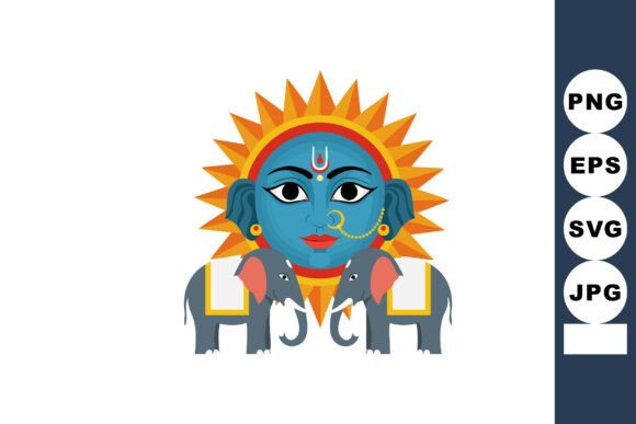 Embracing the Divine: The Artistic and Spiritual Power of the Blue Hindu Sun God with Elephants