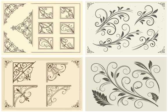 Enhancing Design Projects with an Elegant Vintage Floral Corner Set