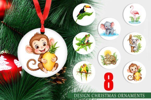 Evaluating Ornament Tropical Animals Watercolor for Holiday Design Projects