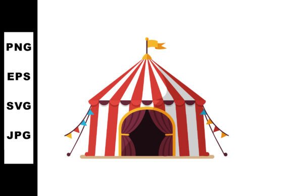 Evaluating the Circus Tent with Red and White Stripes Vector for Professional Design Projects