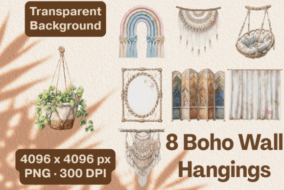 Evaluating the Watercolor Boho Macrame Wall Art PNG Set for Creative Projects