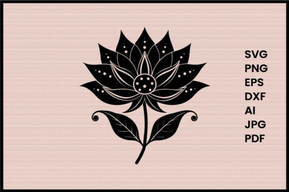 Fantasy Flower Illustration Silhouette: A Versatile Digital Asset for Creative Projects