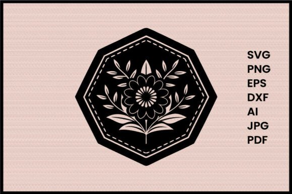 Floral Badge Silhouette Design
