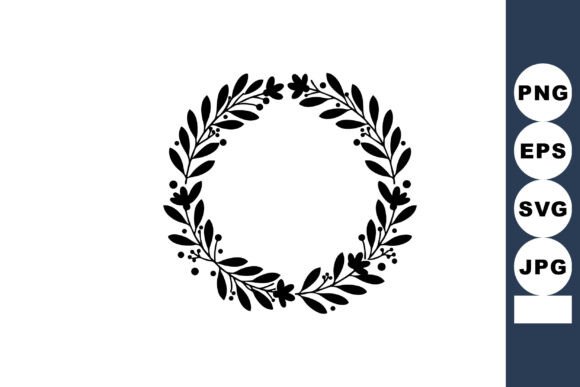 Floral Wreath with Leaves and Flowers De