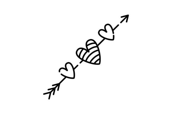 Integrating the Cute Arrow with Hearts Line Illustration into Modern Design Workflows