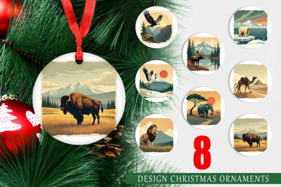 Majestic Animal Christmas Ornament Designs