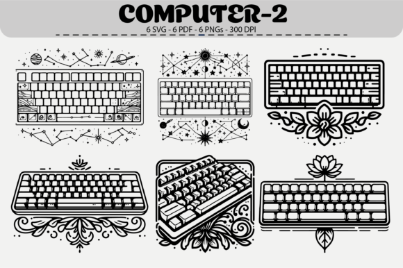Modern Keyboard Clipart Bundle