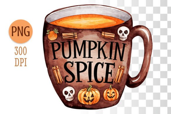Pumpkin Spice Mug Watercolor Clipart PNG Guide