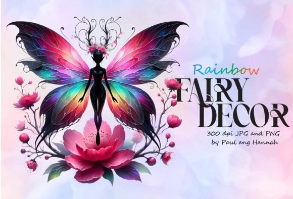 Rainbow Fairy 300 DPI JPG PNG Art Guide
