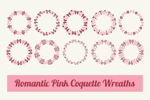 Romantic Pink Coquette Wreaths for Design