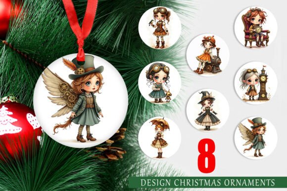 Steampunk Doll Christmas Ornaments