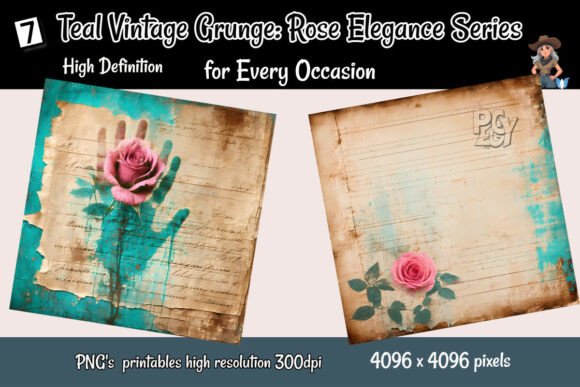 Strategic Visual Identity: Leveraging the Teal Vintage Grunge Paper Collection HD