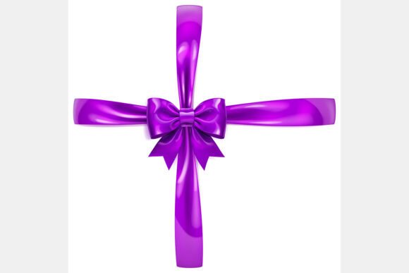 Stunning Purple Bow with Cross Ribbons