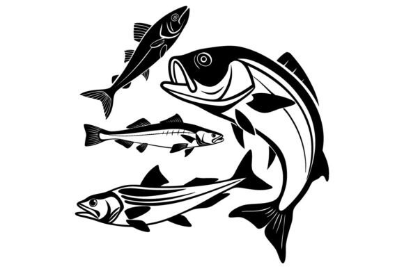The Artistic and Commercial Power of Black and White Alaskan Pollock Fish Illustrations