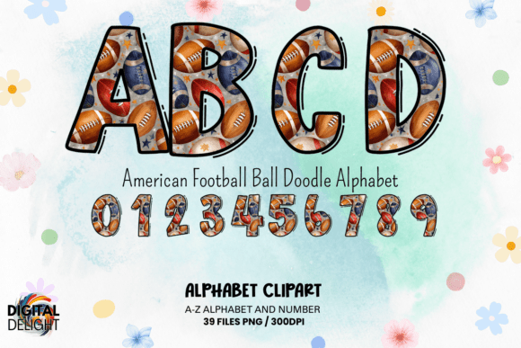 Unleash Your Inner Artist with the American Football Ball Doodle Alphabet